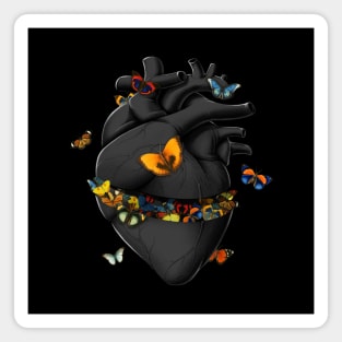 Hurting Black Heart Butterfly by Tobe Fonseca Magnet